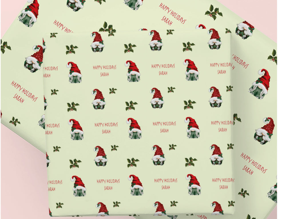 Personalised Christmas Gonk Wrapping Paper