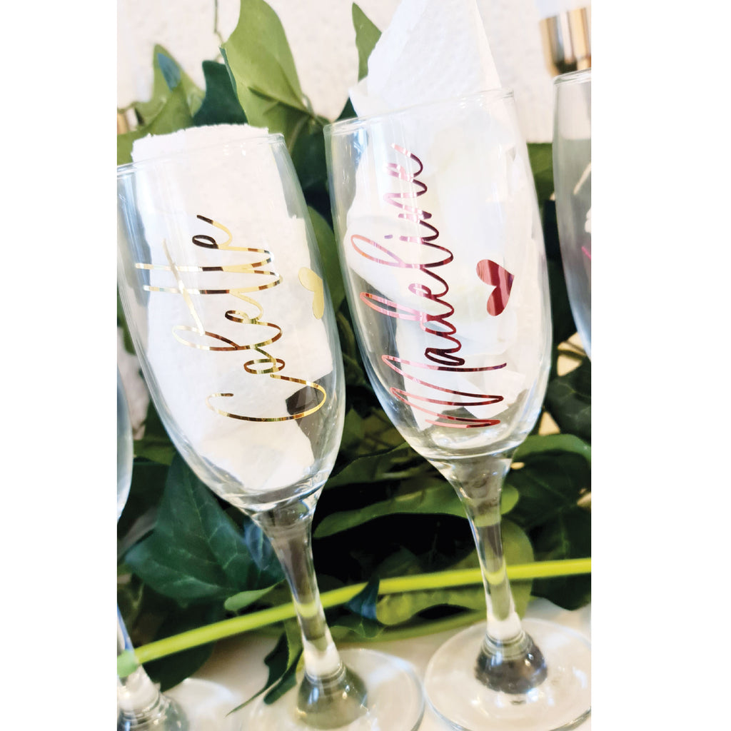 Personalised Champagne flute for weddings