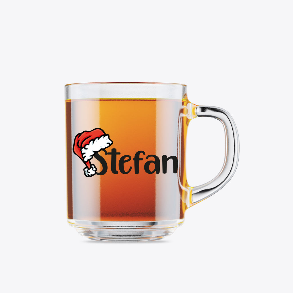 Personalised Christmas mug with Santa Hat and Name