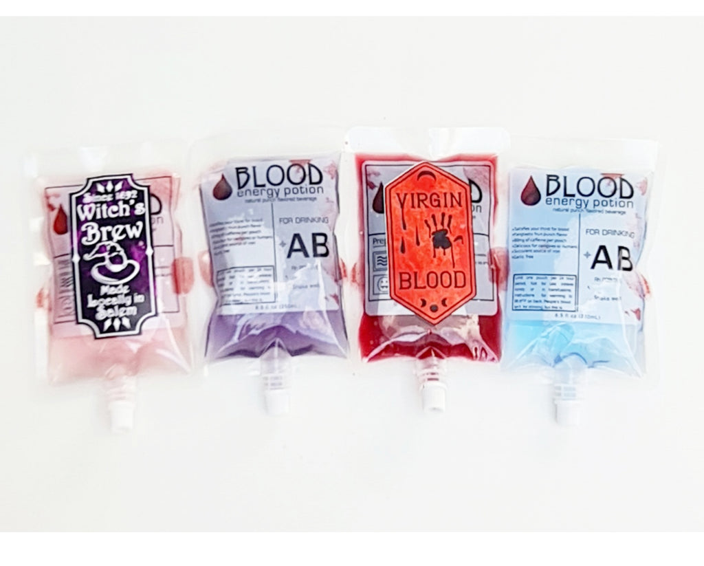 Halloween blood bag drink pouch