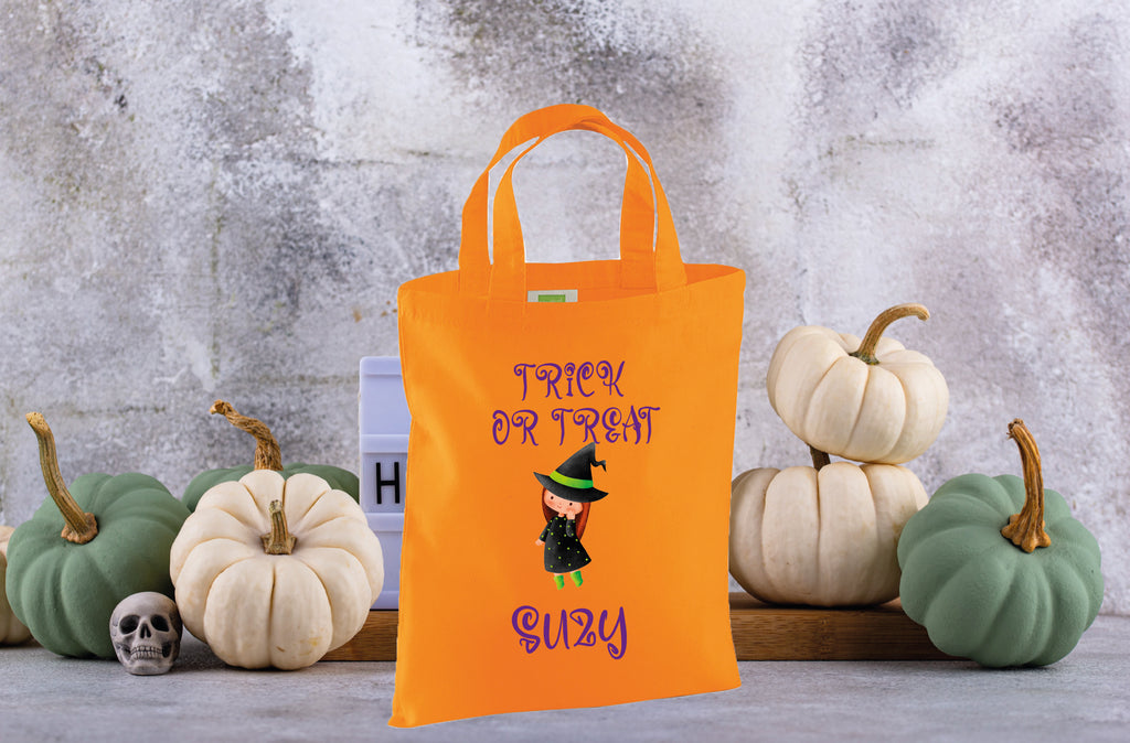 Personalised trick or treat bag with a name