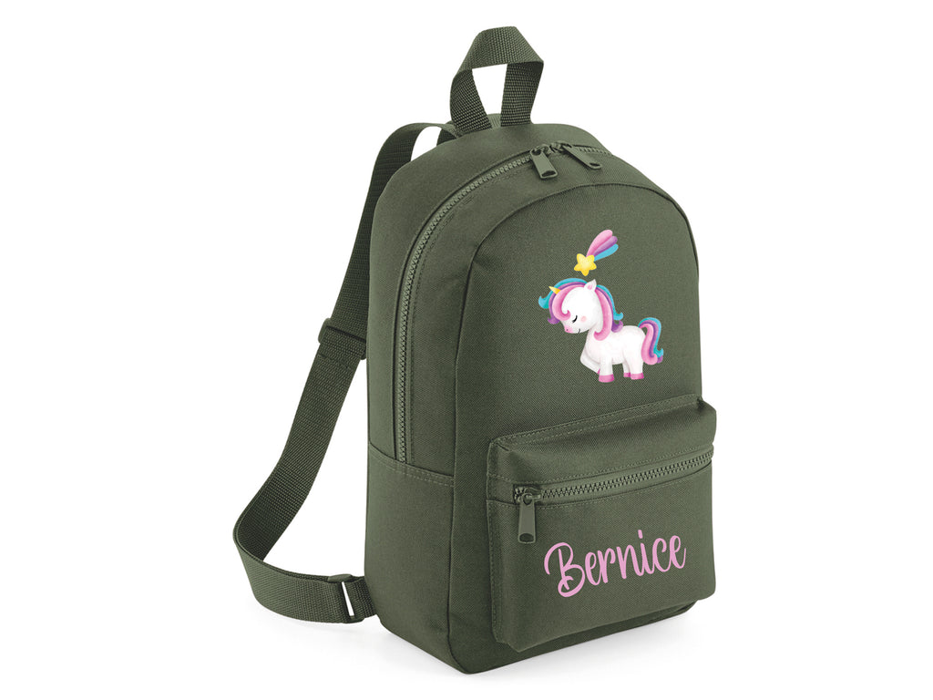 Olive personalised unicorn backback