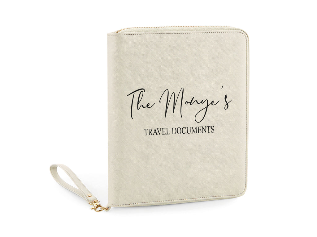 Personalised travel document holder in oyster