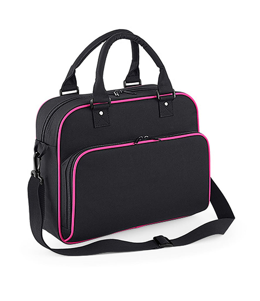 Black and fuchsia ballerina dance bag with name